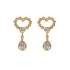 92840 xuping superstar accessories jewelry charming love heart vogue tear drop styles 24k gold dangle earring