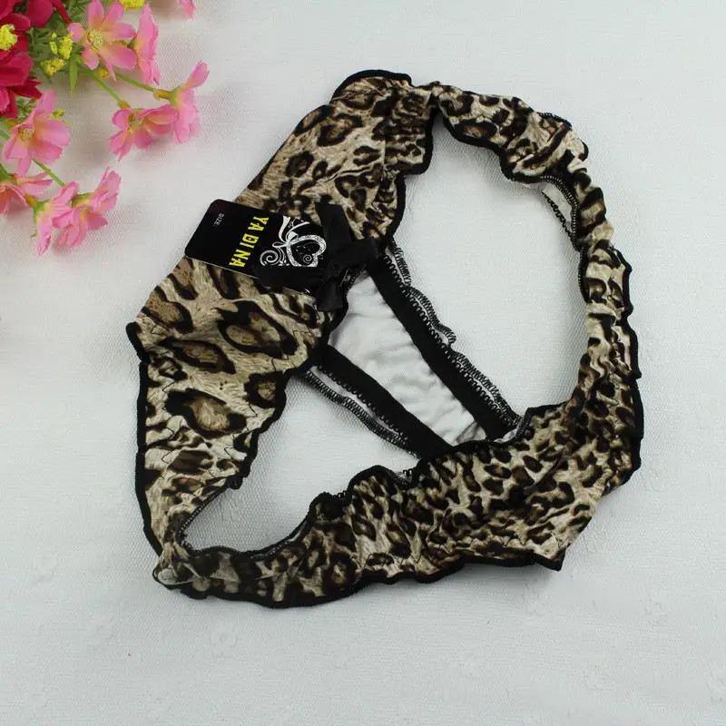 Stock Amazing New Leopard Sey Panties Women Low Waist Cotton Thongs and G Strings Underwear Ladies Summer style Underpants Brief