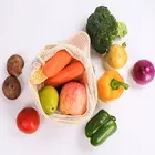 Wholesale Zero Waste Eco friendly cotton mesh drawstring bag for fruits mesh cotton bag