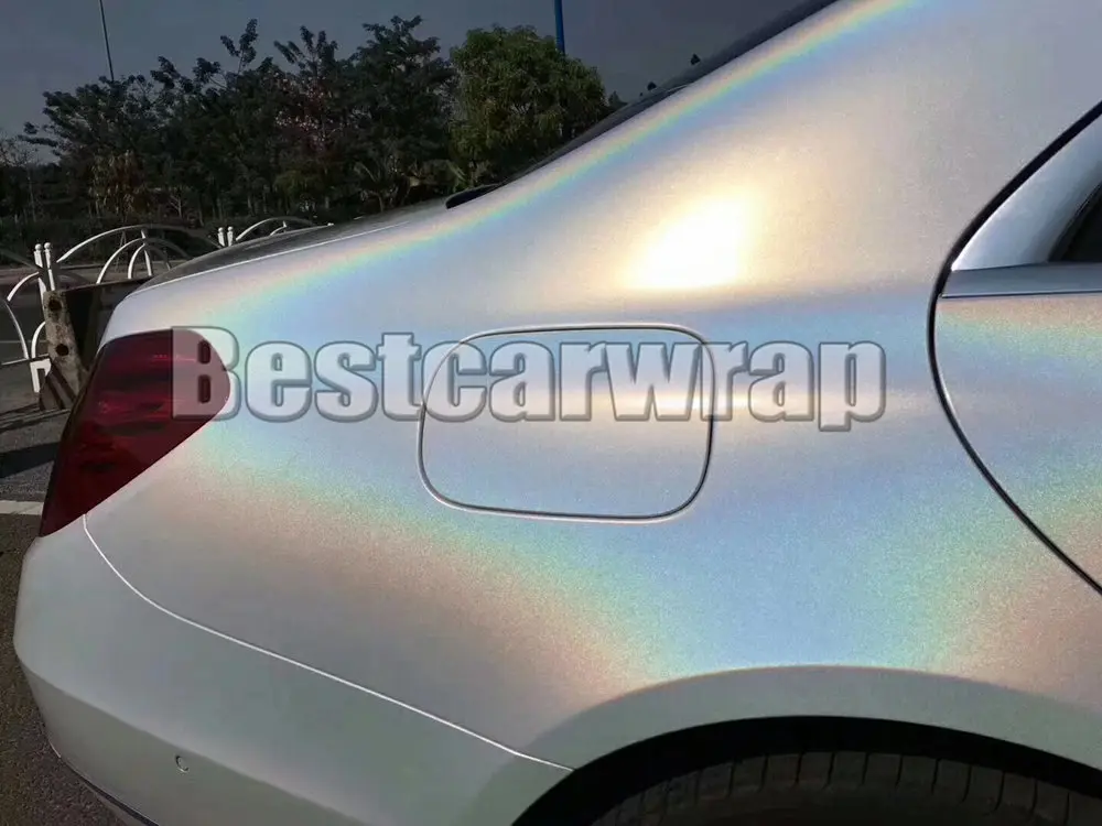 white psychedelic gloss flip vinyl car wrapping sticker Foil (3)