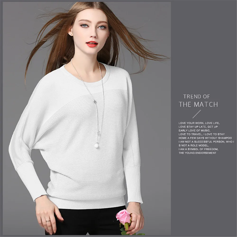 Cotton Women Blouses 2018 Spring Modal Pullover loose Blouse Women O-neck Knitted Blouse Women Batwing sleeve Sweater Shirt (9)