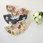New Design Round Shape Baby Toddler Reversible Bibs