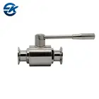 Direct Way Sanitary SUS304 SUS316L Tri Clamp Ball Valve With Stainless Steel Lever Handle