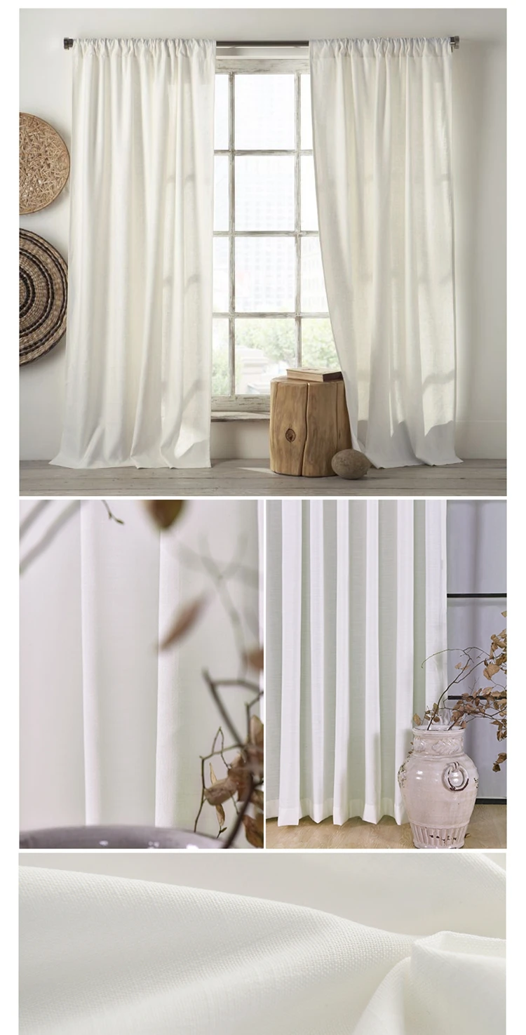 Natural Cotton salon decorating curtain fabric malaysia home window curtain
