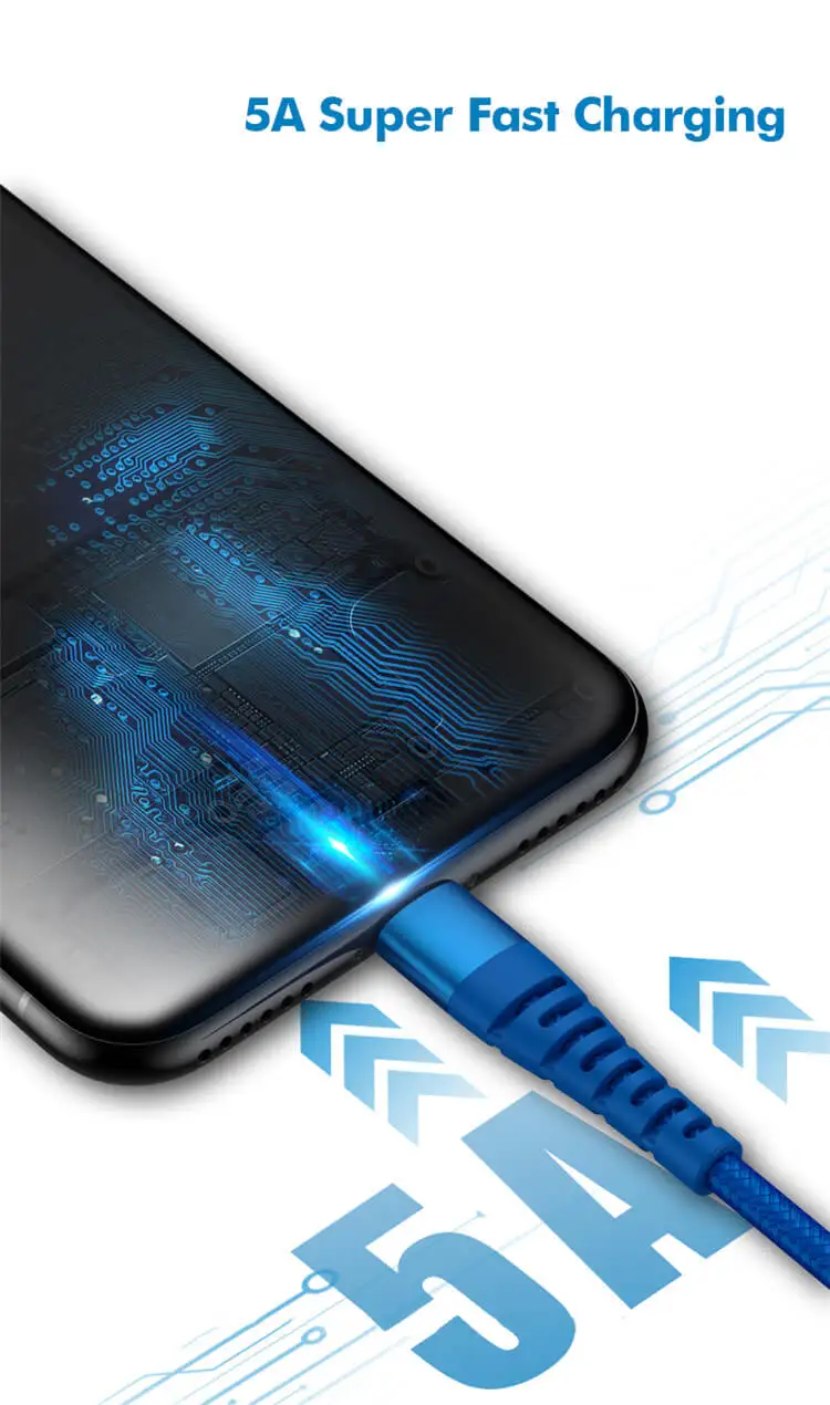 5A Fast Charging USB 3 to USB C Cable 1M for Huawei mate 20 support Supercharge and QC2.0 /OC3.0 /QC4.0 - ANKUX.COM