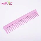 Color custom pink wide tooth hair plastic comb for women curly hair