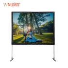 300 inch large outdoor Portable front/rear fast folding projection screen with flight case