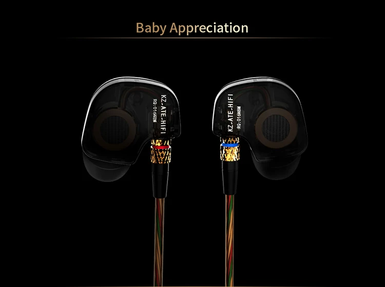 KZ ATE Wired Headphone HiFi Sport Headphones In Ear Earphone For Running With Microphone Headset music Earbuds - ANKUX.COM
