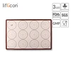 Liflicon Non-slip and heat resistant Silicone Baking bakeware Mat Set of 2 Dough Rolling Mat with Measurements