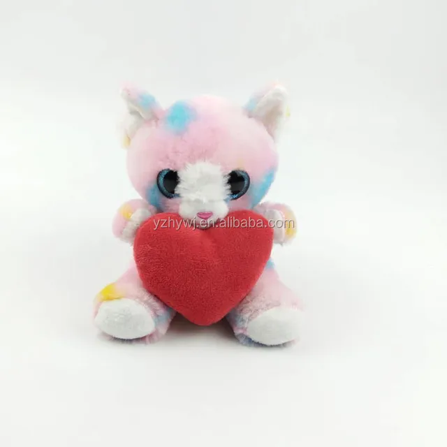 valentine gift hugging heart cat plush toy