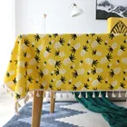 Vintage Yellow Pineapple Printed Cotton Decorative Table Cover 9 size