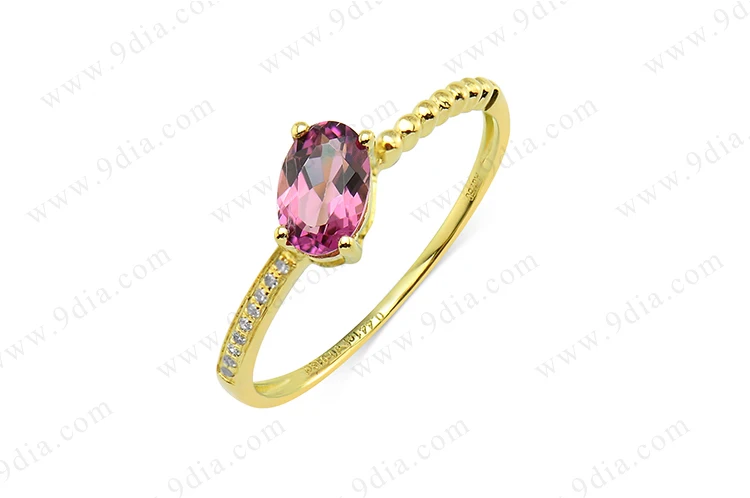2020 Jewelry Wholesale Natural Tourmaline Gemstone Single Stone 1 Gram Gold Ring Jewelry