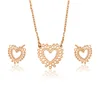 64804 Fashion heart shaped simple design rose gold plated ladies costume jewelry set