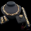 Wholesale wedding accessories Crystal necklace set Dubai 1 gram gold plated jewelry