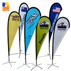 Custom Made Cheap Teardrop Beach Flag Banner For Advertising