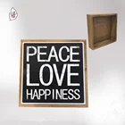 6x6 Rustic wooden box sign wood peace sign under customized design and size