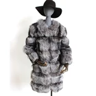 Myfur New Fashion Winter Warm Whole Pelt Design Silver Fox Fur Coat for Women