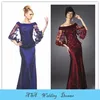 MO98 Elegant gelinlik Long elbise Royal blue red two piece mother of the bride dress with lace jacket