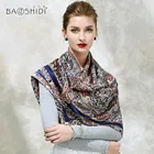 2017 Fashion pure silk satin square scarf Paisley Pattern foulard