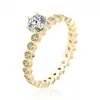 Latest Designs Luxury 925 Sterling Silver Women Diamond 14K 18K 22K 24K Rose Gold Wedding Ring