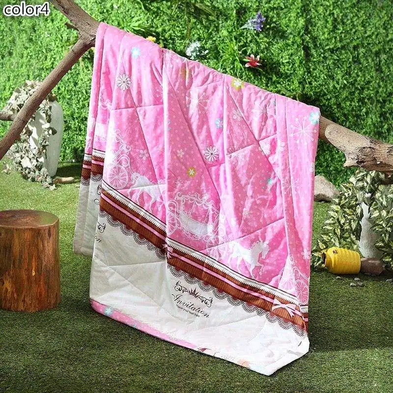 Green summer flowers cartoon 100% cotton summer or autumn air conditioning blanket quilt bedding comforter home tetile.