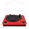 Professional portable wireless vintage vinyl music record turntable player with dust cover