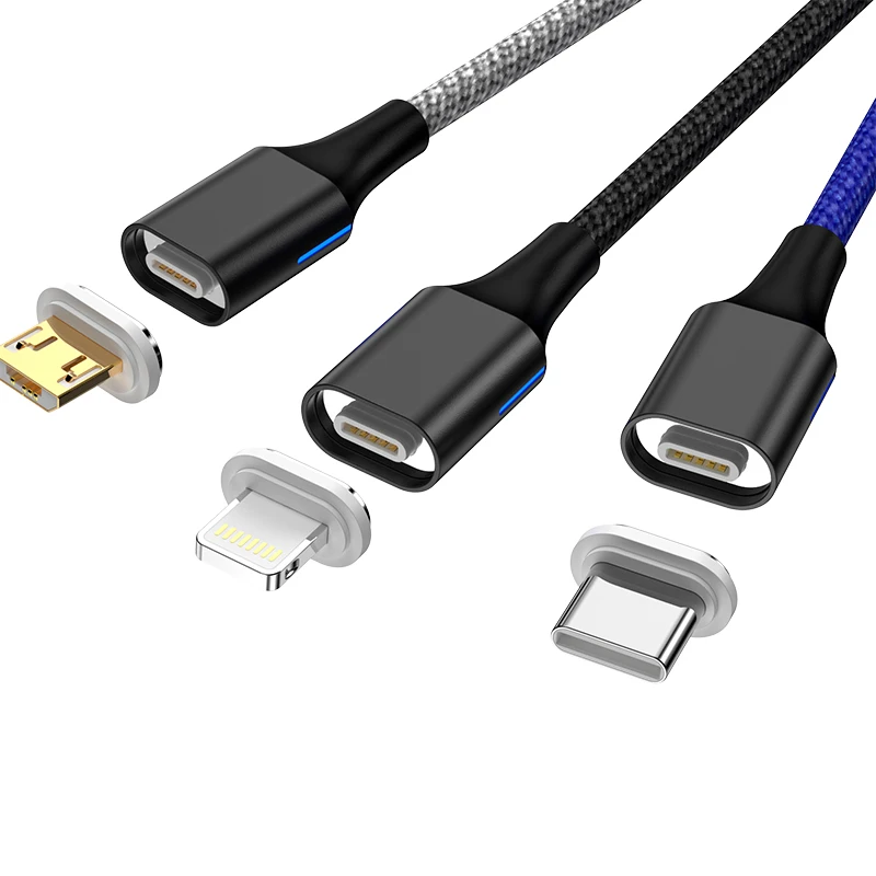 Alibaba best sellers 3 in 1 Connectors cable usb magnetic For Iphone And Android - ANKUX.COM