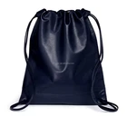 custom logo printed recycle black leather hand bag drawstring dust bag with pocket