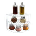 Practical 3-Tier Kitchen Cups Dishes Cabinet Pantry Organizer Kitchen Corner Shelf Stand