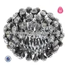 Black Crystal Jewelry Honeycomb Stretch Unique Fashion Nail Big Rings