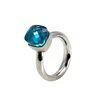 Newest personalized sky blue single gemstone ring designs 5925 silver rings blue stone diamond rings jewelry diamond rings
