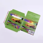 Factory custom green cartoon cardboard folding recyclable Students 12 colour crayon packaging paper gift box