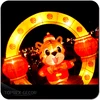 Chinese hanging metal silk fabric outdoor festival decorative led lantern