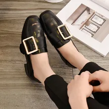 2019 leather single flat women shoes Korean lady shoes