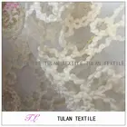 high quality ribbon embroidery fabric white/gold