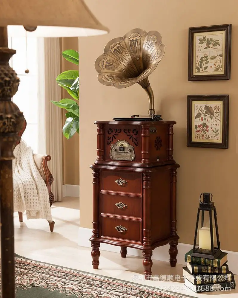 Manufacturers shipping vinyl phonograph machine antique retro wooden decoration style of a Bluetooth radio CD player