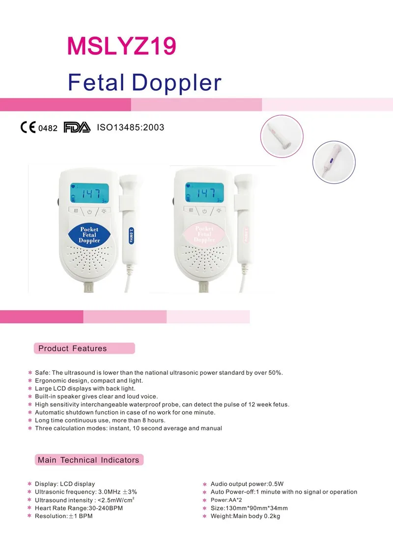 medsinglong doppler fetal portable