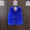 Luxury Fox Fur Child waistcoat Girls' Fashion Winter Warm Short Faux Fur Vests
