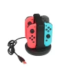 4 in 1 Joy-Con Charging Dock Station with Individual LED Charge Indicator and USB Cable for Nintendo Switch JoyCon Controller