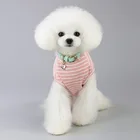 Eco-Friendly High Quality Dog Shirt Soft Dog T-Shirt Labeled striped Vest Pet Clothes Spring Summer Cat Shirts