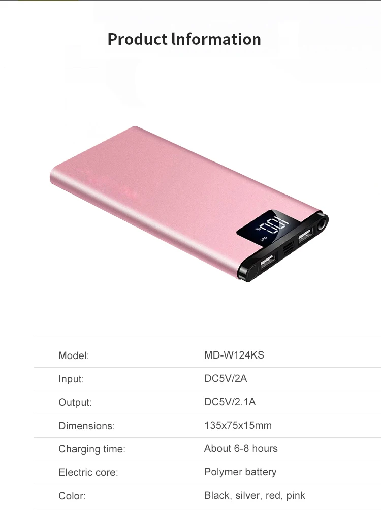 Outdoor OEM dual usb output mobile power bank 10000 mah universal powerbank - ANKUX.COM