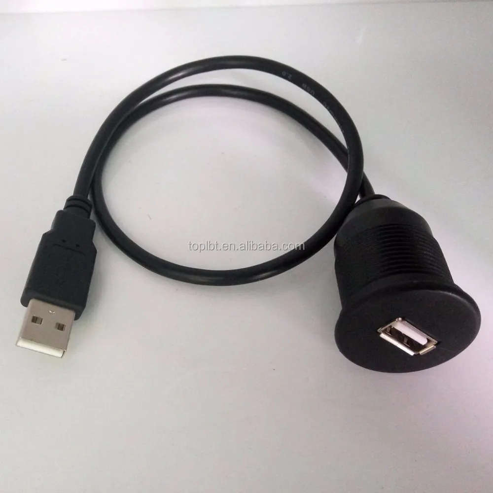 LBT 2018 USB 2.0 Male to Female AUX Flush Panel Mount Extension Cable for Car Truck Boat Motorcycle Dashboard, (Round Head)6ft - ANKUX.COM