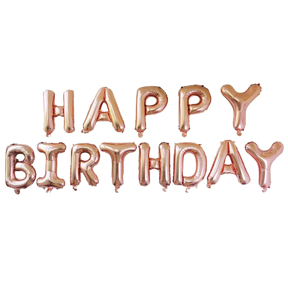 letter foil balloons party decaoration rose gold hulium happy