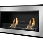 Wall mounted stainless steel bio ethanol fireplace FD56S with 2 burners