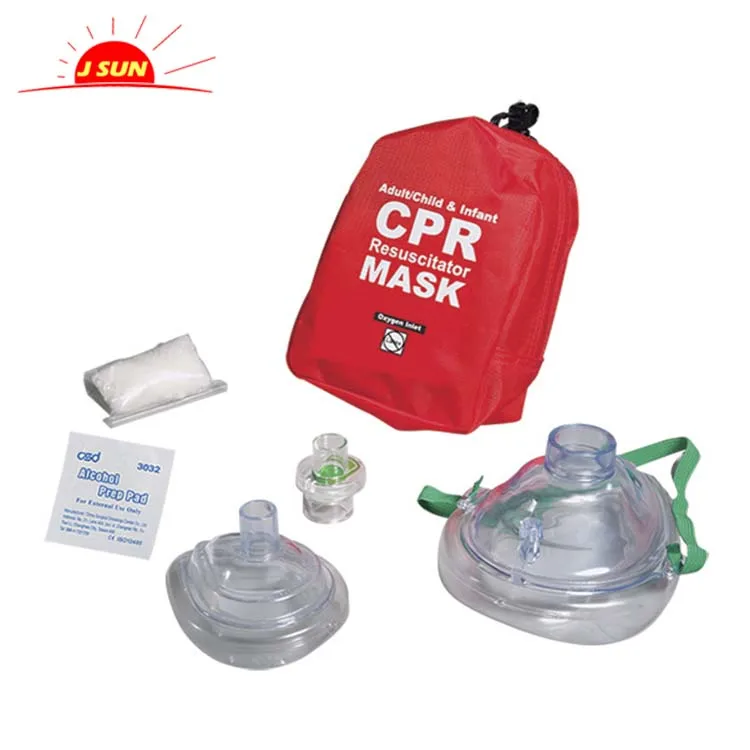 Alta qualidade máscara de bolso CPR máscara com oxigênio a porta saco macio adulto e infantil máscara incluída