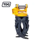 Cheap 20tons excavator electric hydraulic rotating log grapple forest firewood grapple attachment