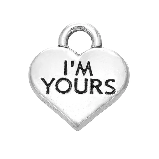 yours antique silver plated heart love charms engraved wedding