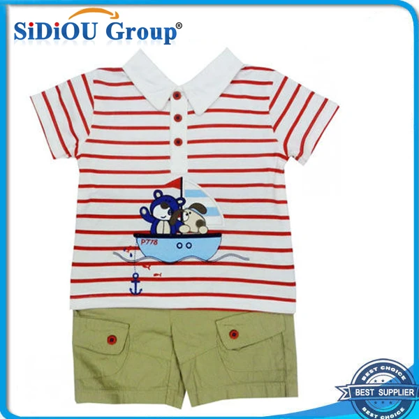 baby boy 2 piece set white/red/stone 6-23 months