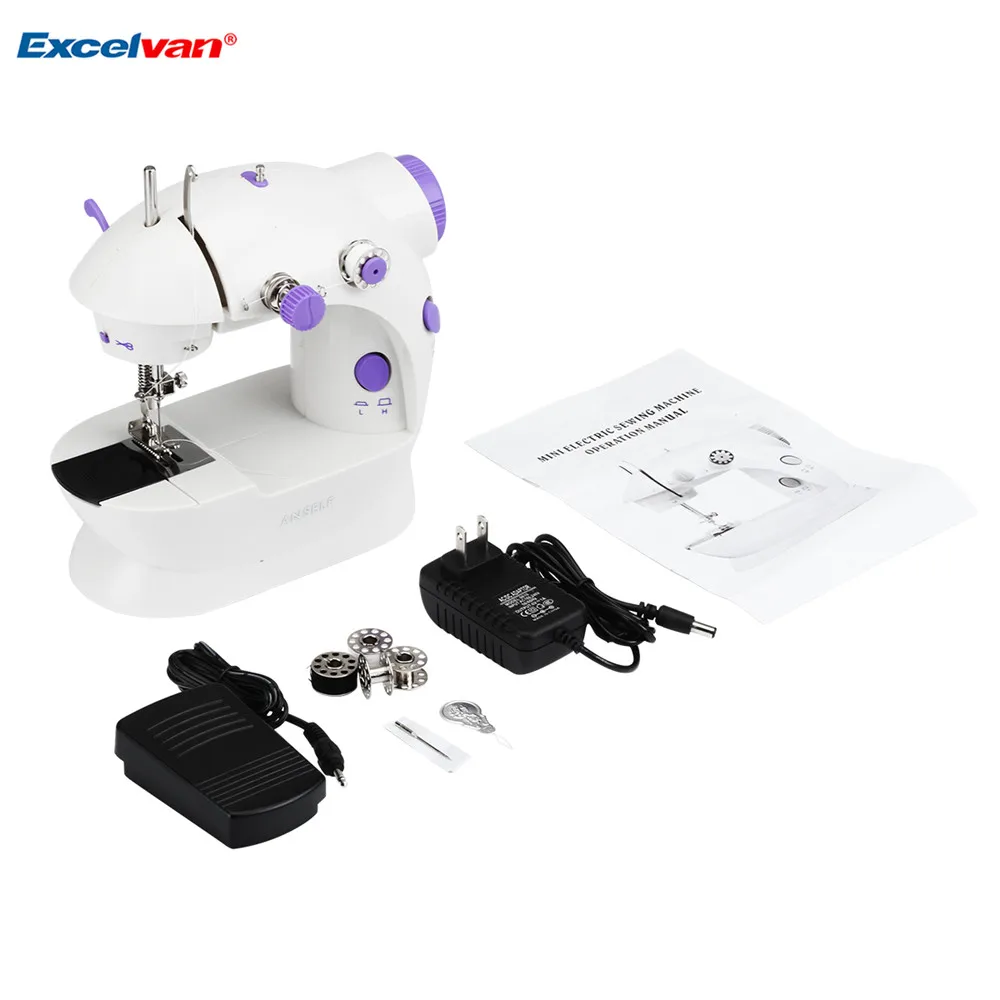Excelvan Mini Handheld sewing machines Dual Speed Double Thread Multifunction Electric Automatic Tread Rewind Sewing Machine 14