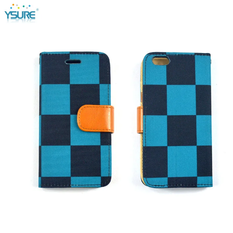 2015 Best Design Hot Sale Special Grid Pattern Denim Leather Case For Lenovo VIBE X2 X2-TO with Card slots and PVC ID slot